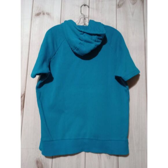Under‎ Armour Shirt Men's Medium Blue Short Sleeve Hooded Sweatshirt - Picture 2 of 7